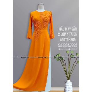 Áo Dài 2 Lớp 4 Tà Kết Ren Cườm Pha Lê AD4TDH365